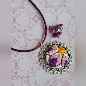 Embroidered pendant